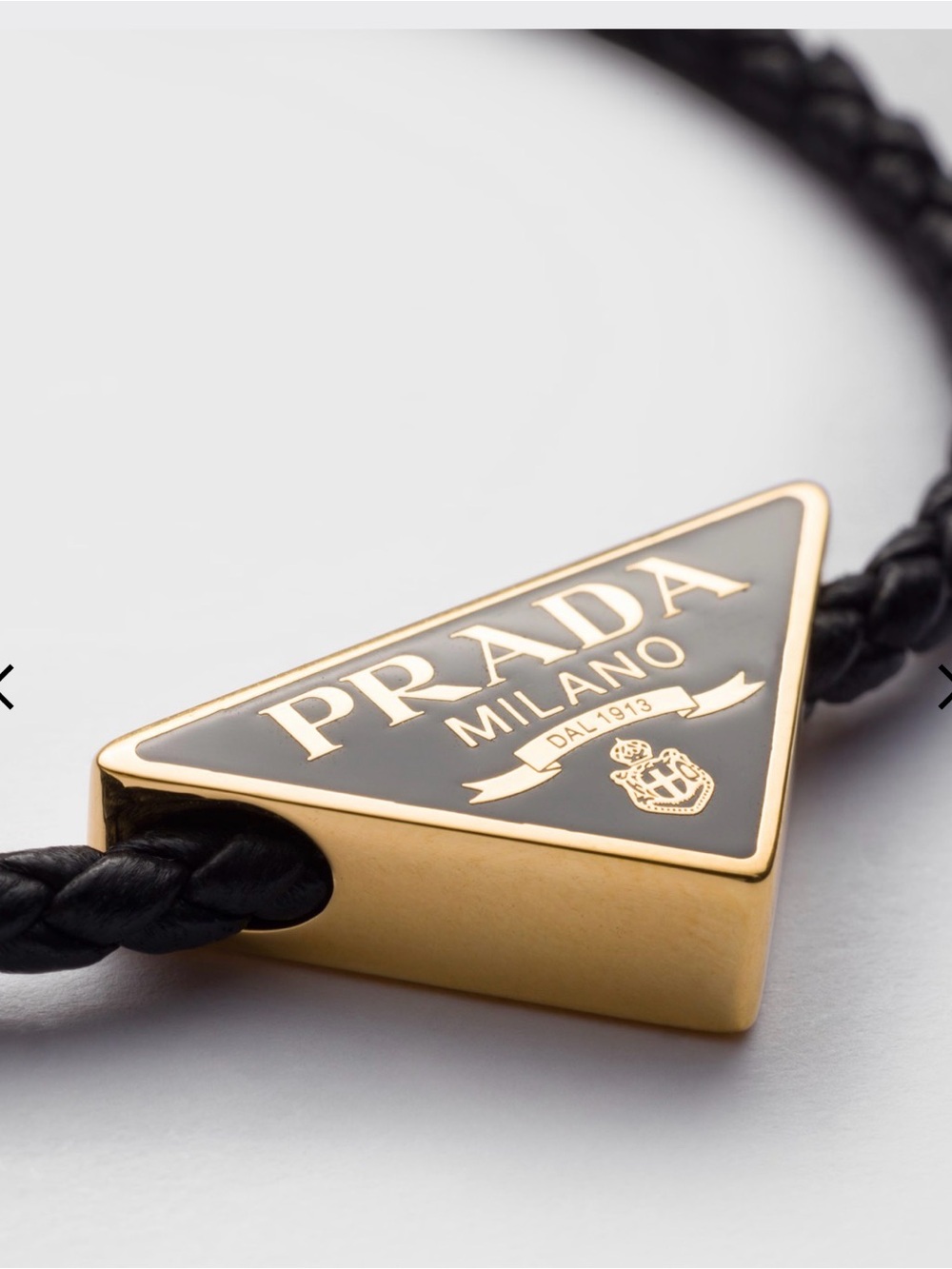 PRADA Nappa Braided Leather Bracelet